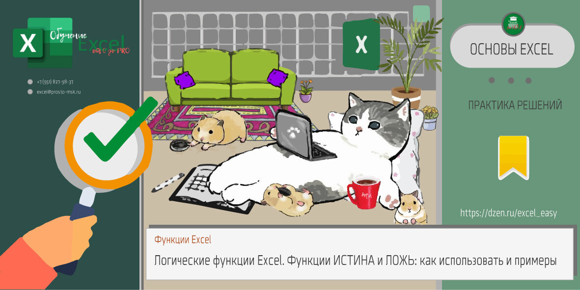Логические функции Excel. Функции ИСТИНА и ЛОЖЬ