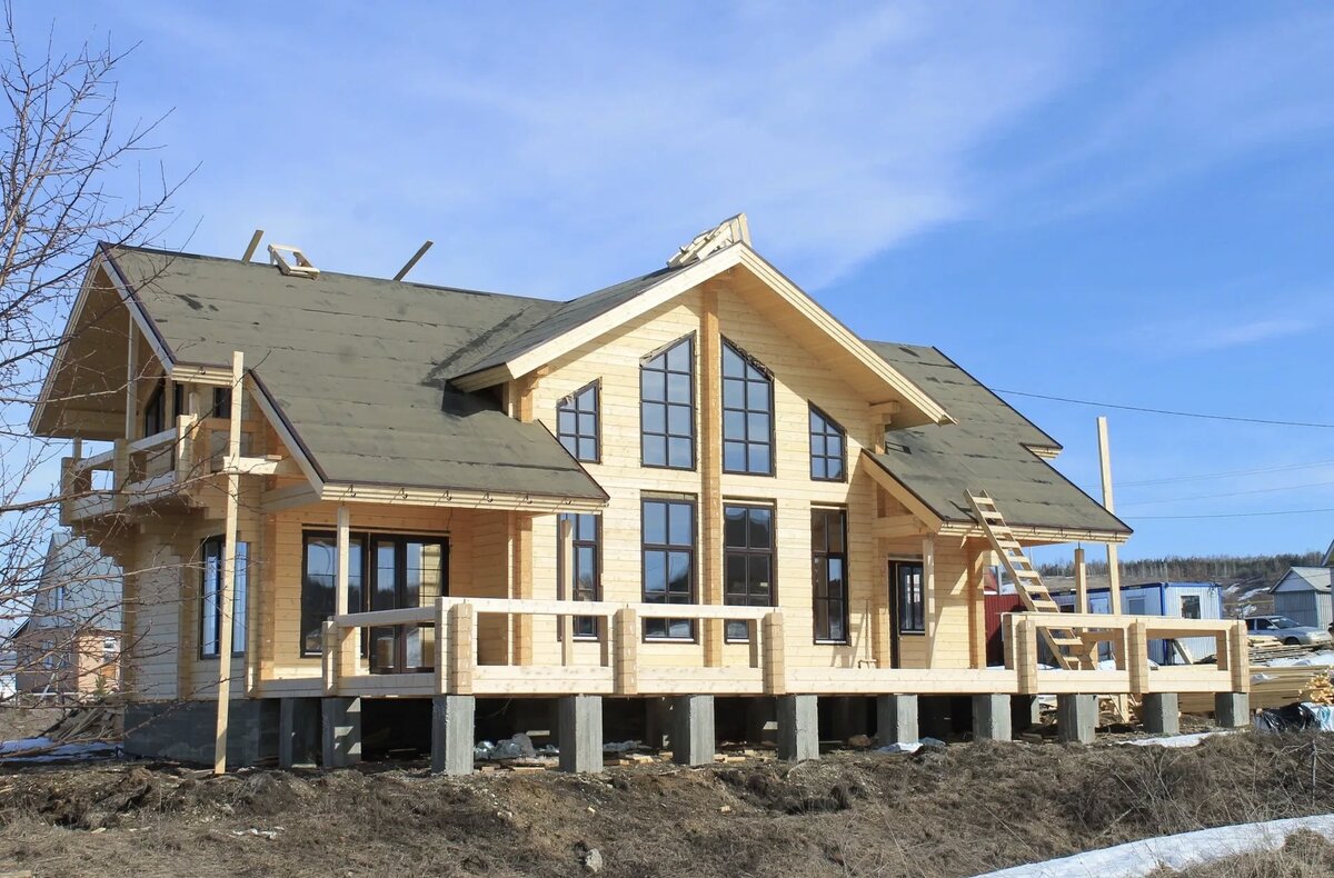 Внешний вид дома из клеенного бруса