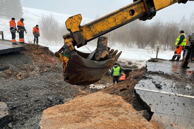    Фото провала на трассе М7 Волга. Фото: Упрдор "Прикамье"