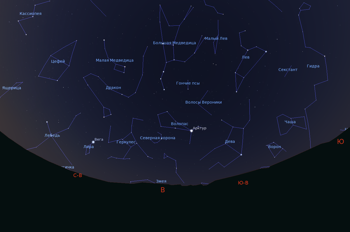 Некоторые созвездия апреля