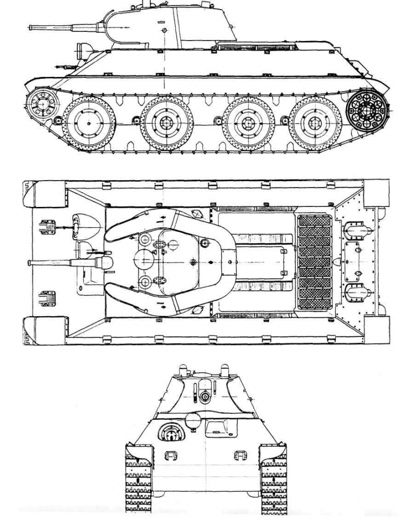 Проекции танка А-20