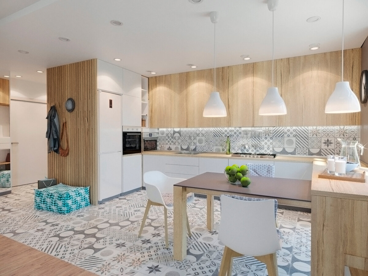 Без излишеств, но очень мило. Приятный, эргономичный интерьер в скандинавском стиле