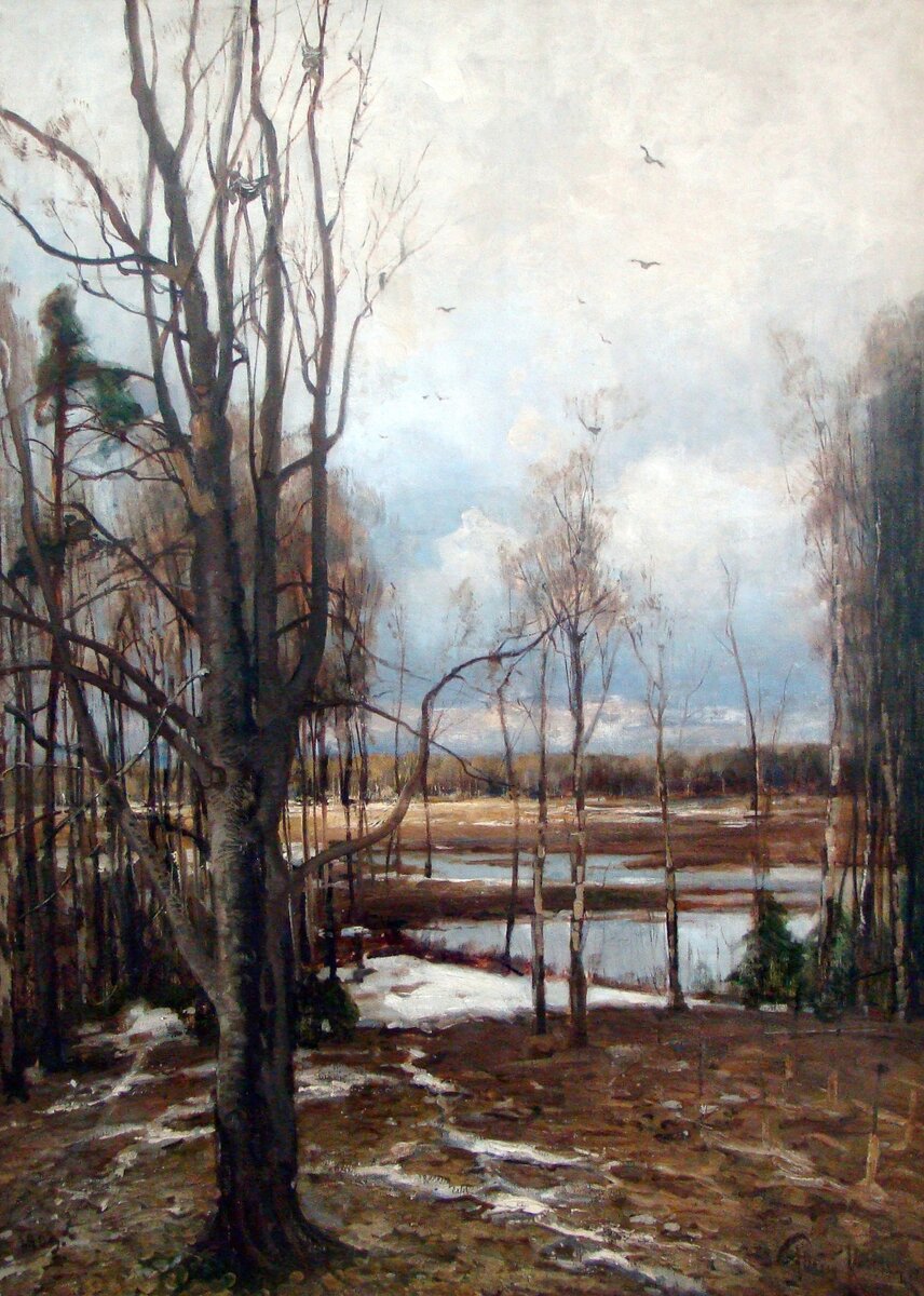 "Весенний пейзаж", 1903 Холст, масло 107 х 76 см. Клевер Юлий Юльевич