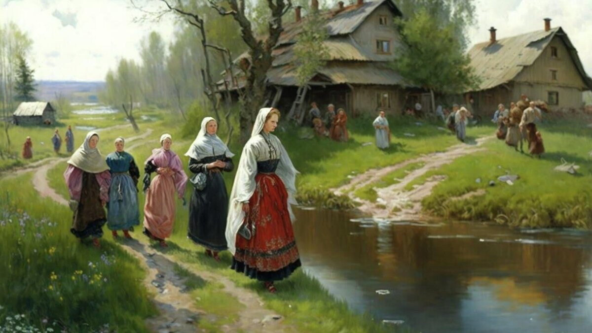    Крестьянки у воды© Rnews