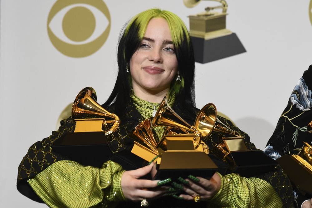 Билли Айлиш на церемонии вручения Grammy 2020