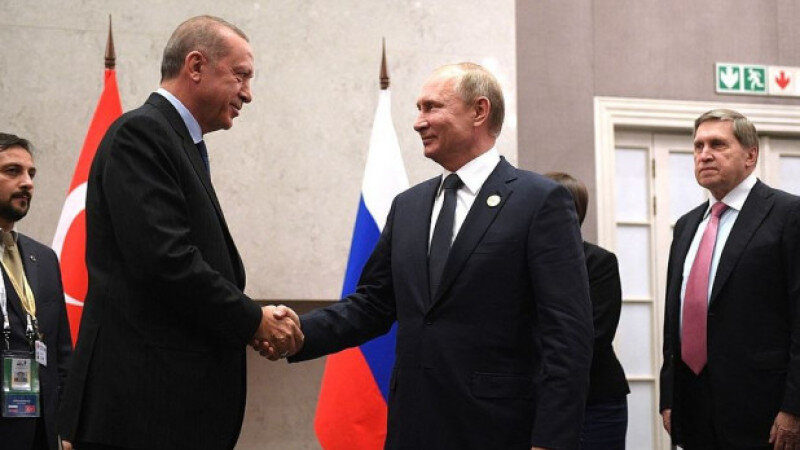     Владимир Путин с президентом Турции Реджепом Тайипом Эрдоганом. kremlin.ru
