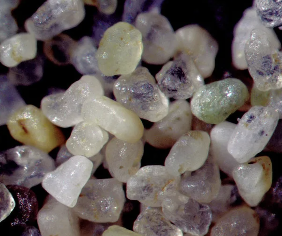 Песчаник под микроскопом. 