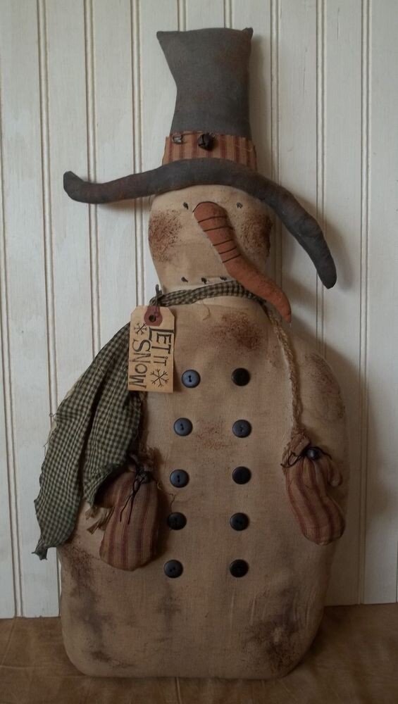 Снеговик в технике примитив