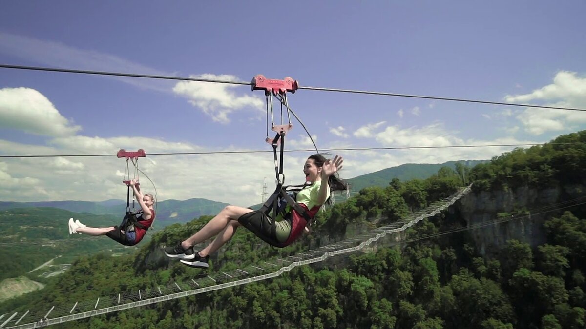 Скайпарк троллей Zipline