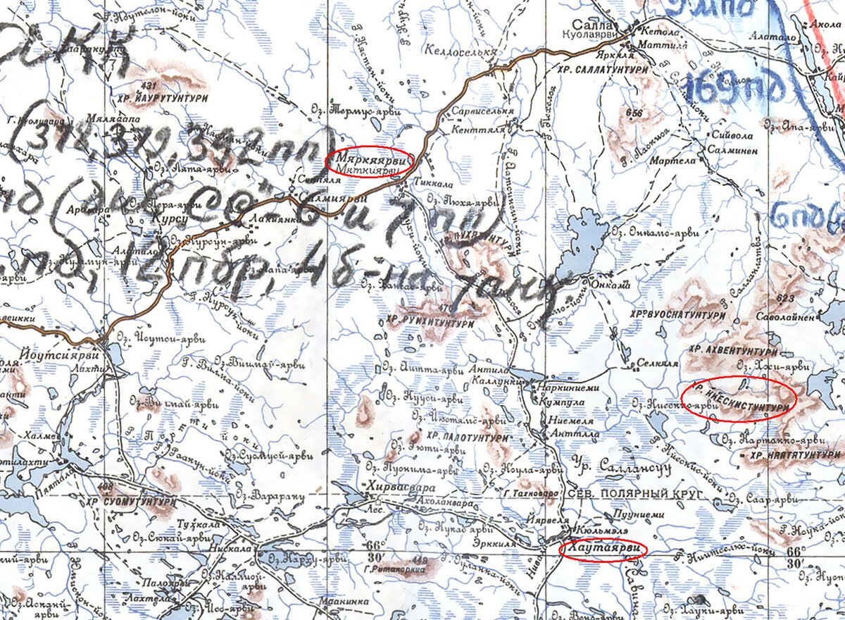 Некоторые объекты, указанные в ЖБД, можно найти на этой карте 1940 года