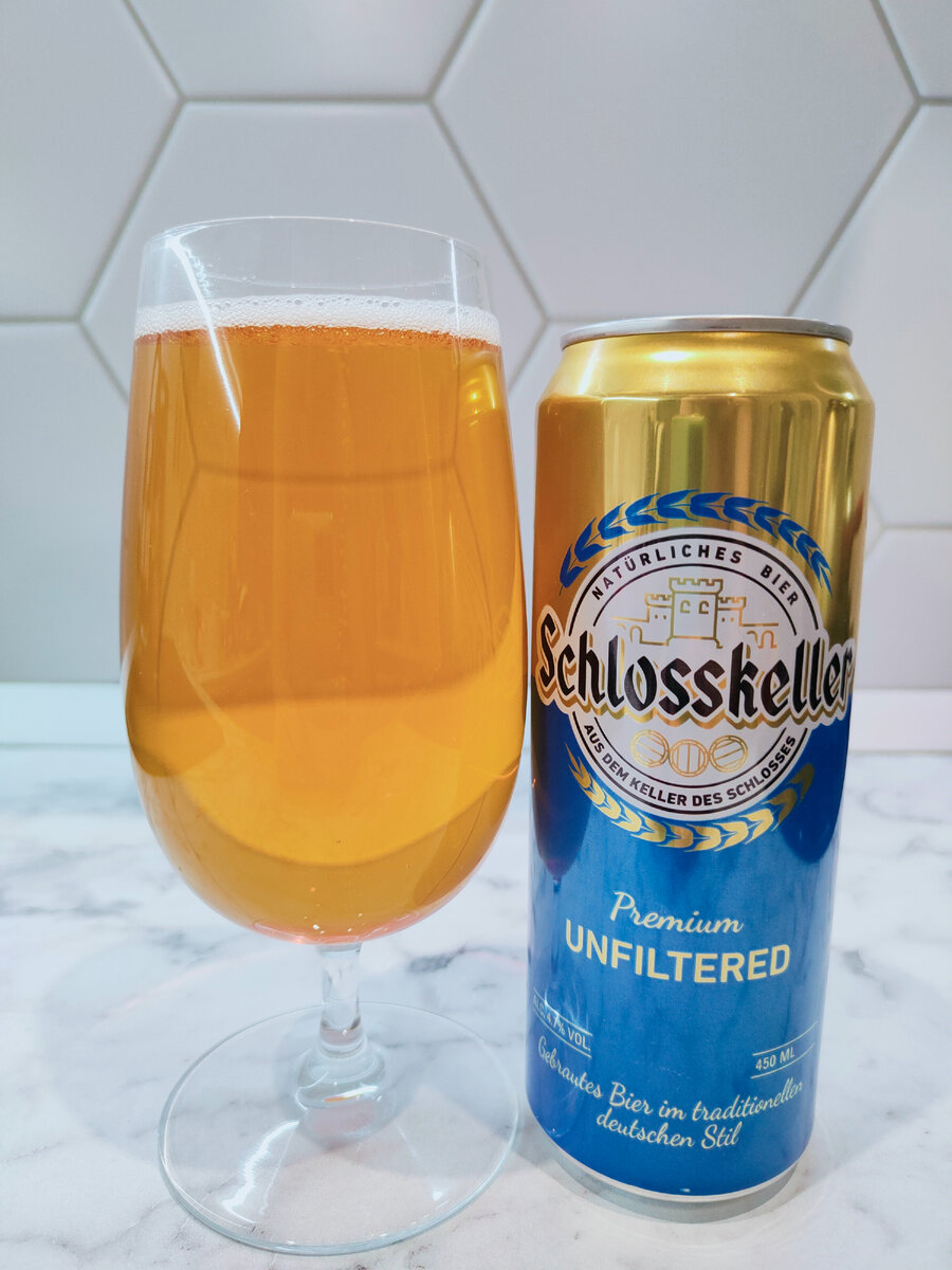 Пиво "Schlosskeller Unfiltered" (Шлёсскеллер Нефильтрованное) от Завода Белый Кремль