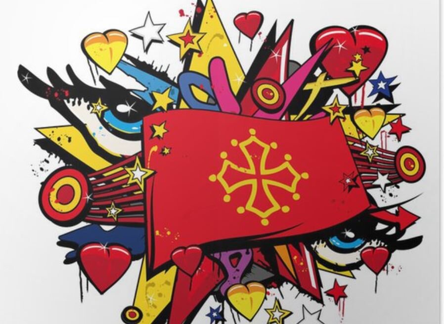 Оскитанский крест. Граффити