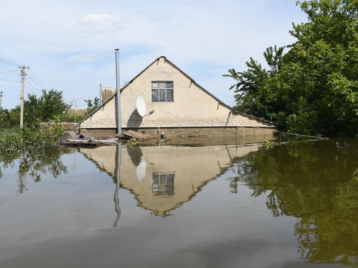 Садовый участок в населенном пункте Корсунка, затопленный в результате разрушения Каховской ГЭС© РИА Новости / Таисия Воронцова