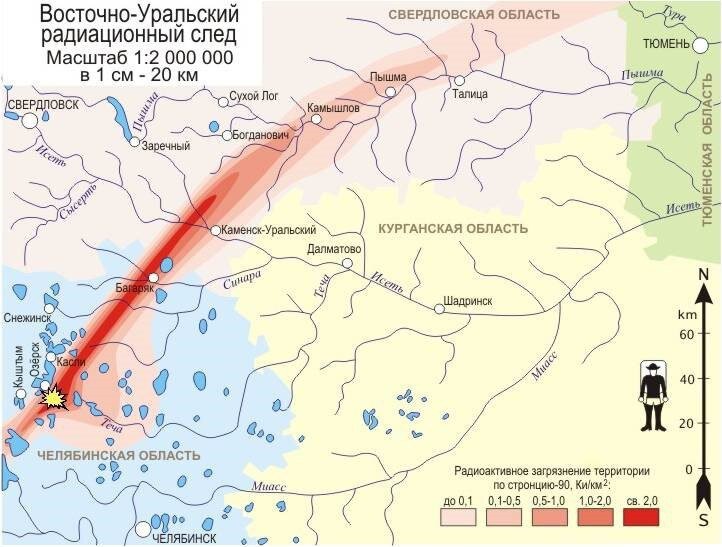 Карта пострадавших районов от чернобыля