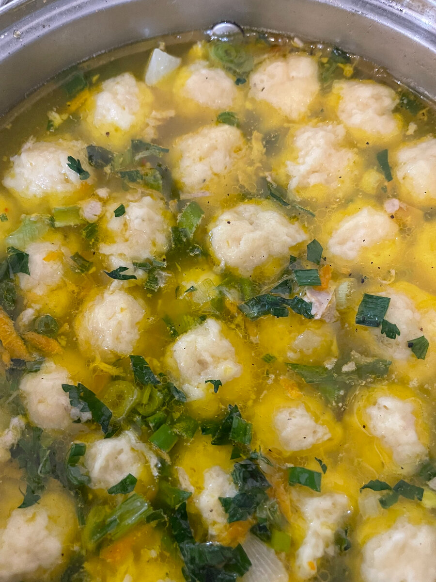 Куриный суп с сырными шариками