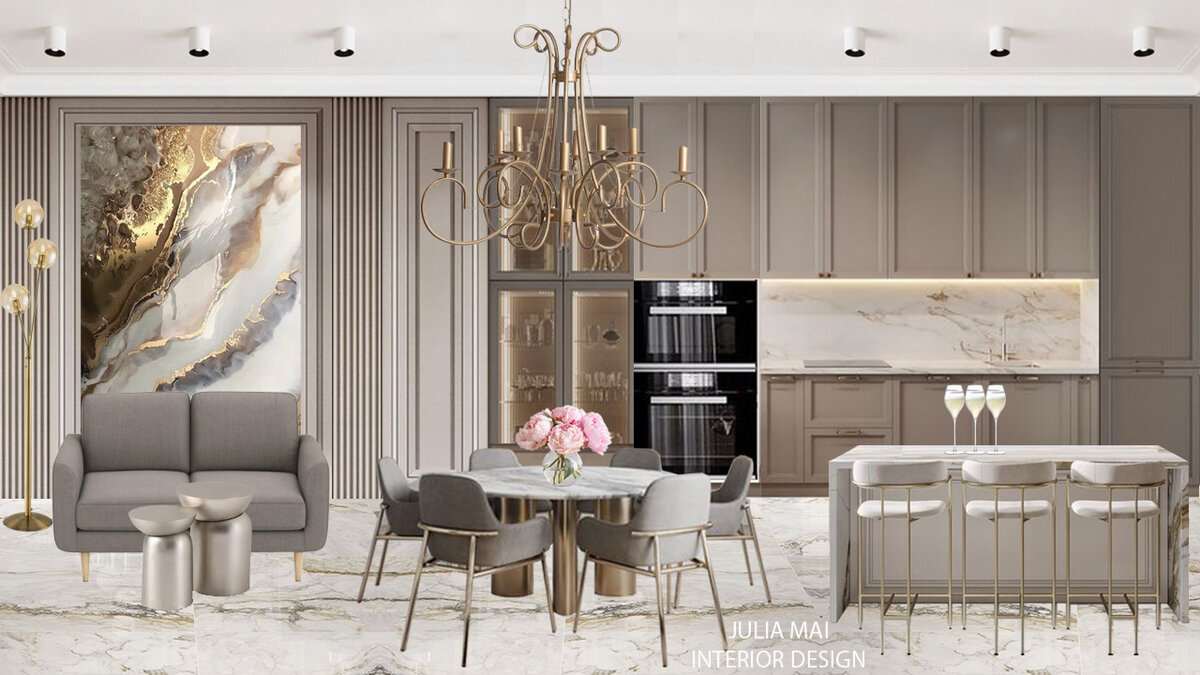 дизайн интерьера, стиль неоклассика, дизайн-проект