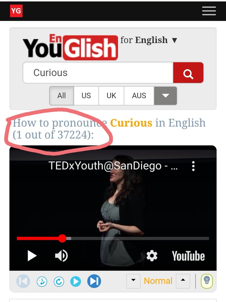 Скриншот сайта youglish.com