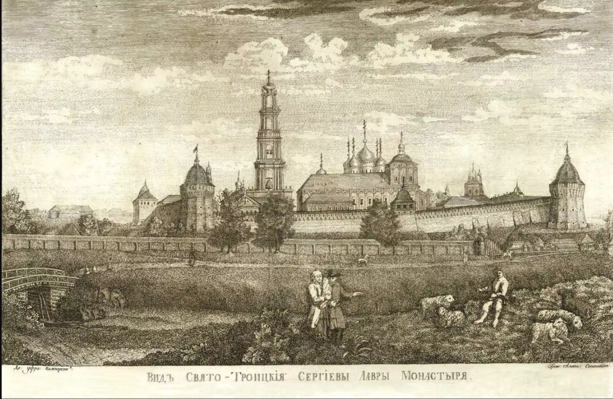 Половина 17 века. Троице-Сергиев монастырь гравюра 17 век. Троице-Сергиева Лавра 19 век. Троице-Сергиева Лавра 19 век литография. Сергиев Посад Троице Сергиева Лавра Гравюры