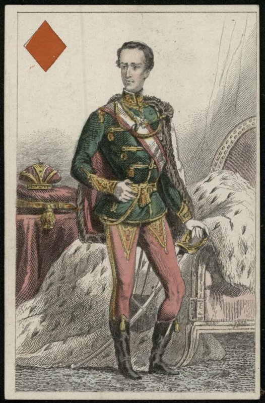 Игральные карты, имперские. Б.П. Гримо. Франция, вторая половина XIX в. Картон, бумага, гравюра, раскраска. Император Франц Иосиф.