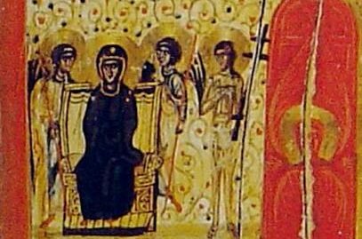 Часть изображения Страшного Суда синайской иконы. 11-12вв.