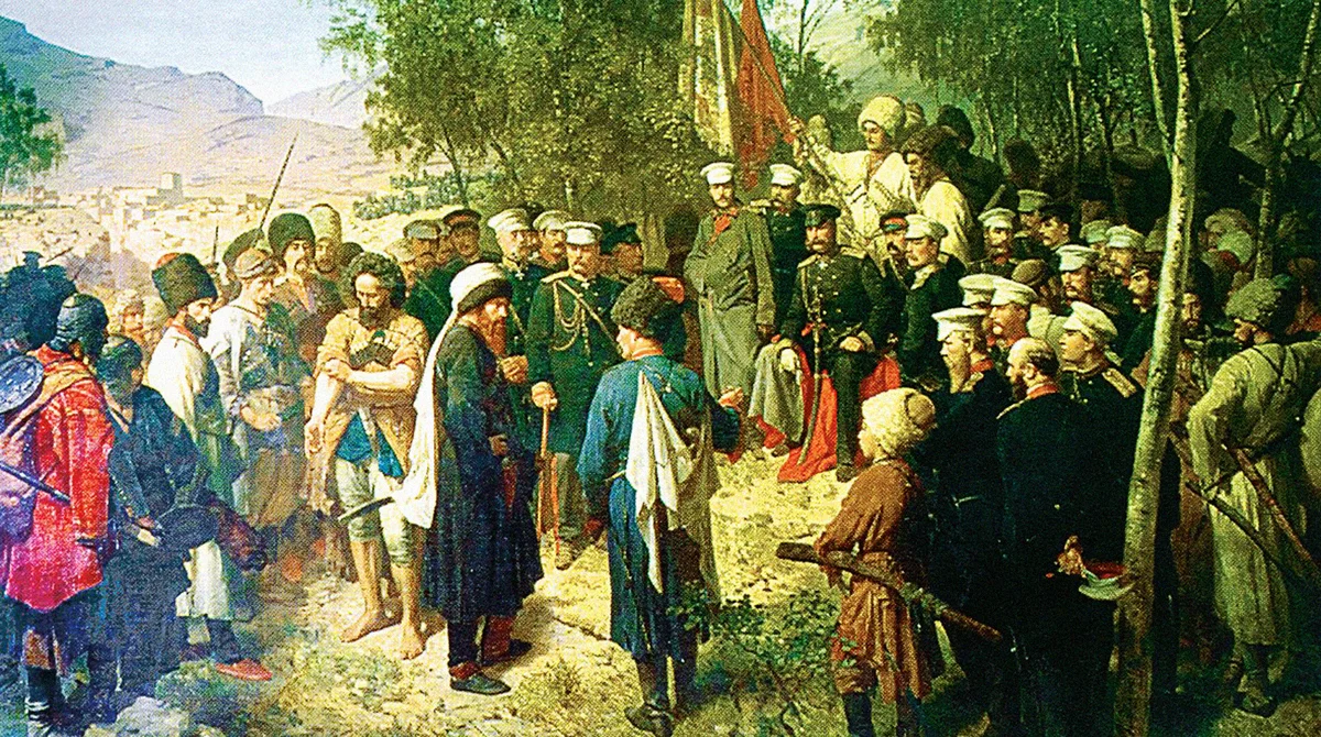 После 25 августа. Картина пленение Шамиля в 1859. Картина пленение имама Шамиля.