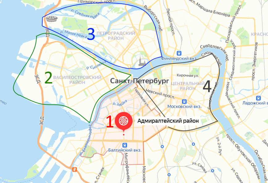 Адмиралтейский — один из четырех центральных районов города