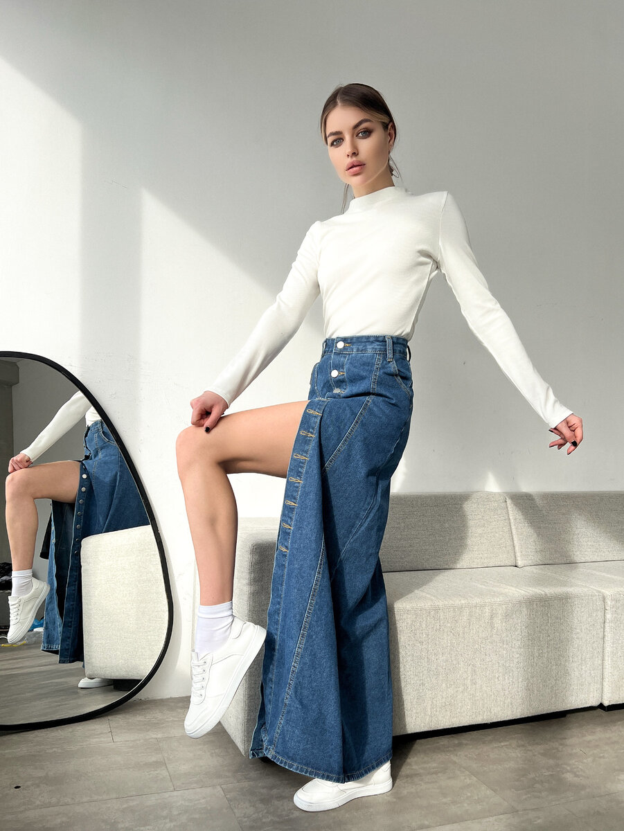 Джинсовая юбка карандаш