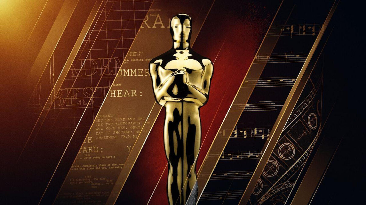 Статуэтка "Оскар" выглядит как рыцарь, стоящий на пятилучевой катушке кинопленки с мечом в руках. Изображение взято из публичного источника.