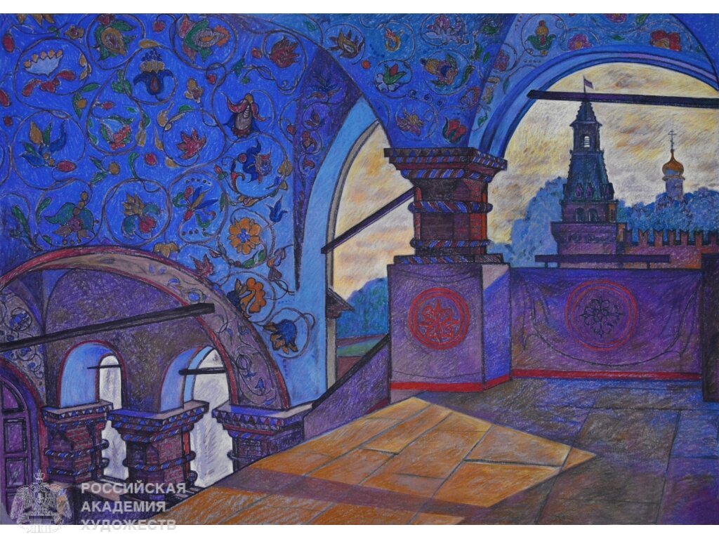 А.А.Блиок. Храм Василия Блаженного. 2022, бумага, пастель 50х70