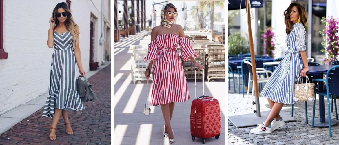 Модные платья в полоску: тренд 2023 года