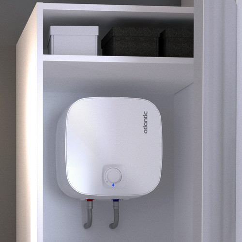 Небольшой водонагреватель на 10 литров, установленный над раковиной