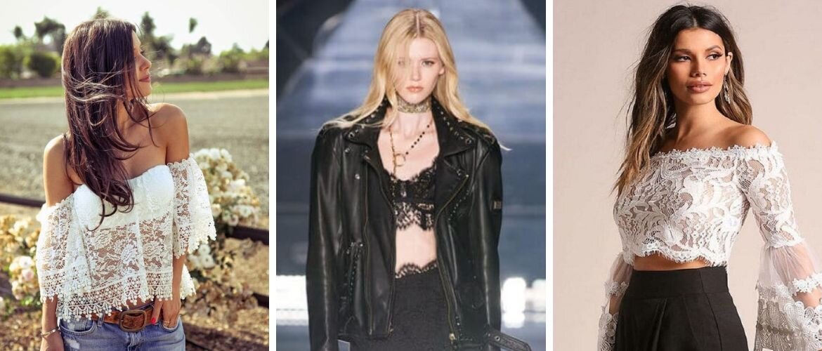 Модные кружевные топы 2023: как носить и с чем сочетать