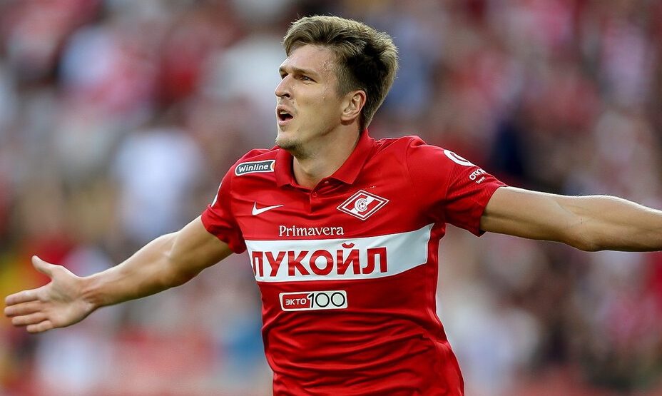    Александр Соболев в 100-м матче за «Спартак» забил два мяча в чужие ворота и один в свои. Фото: ФК «Спартак»