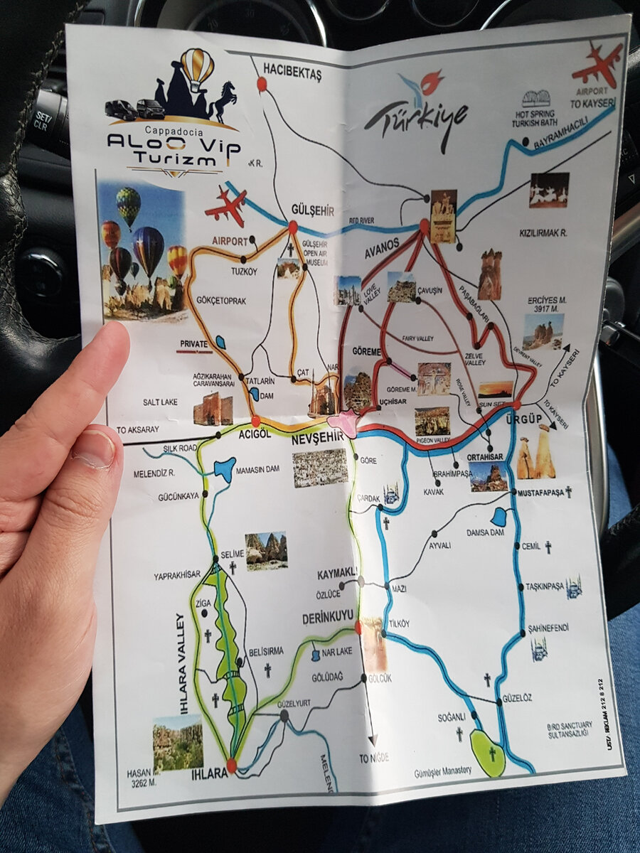 Общая карта с точками, куда ездят туристические автобусы