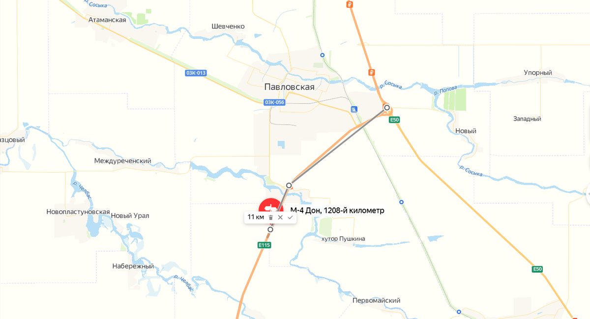 Скрин с Яндекс карт