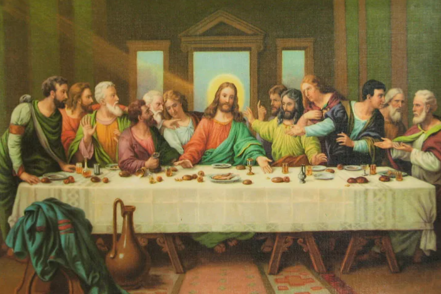 Картинка вечери. Иисус Христос Тайная вечеря. Тайная вечеря картина Леонардо да Винчи. Тайная вечеря Иисуса Христа и 12 апостолов.