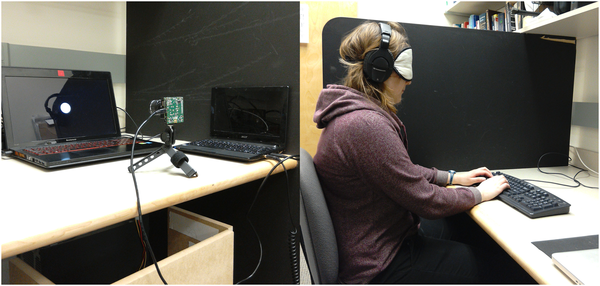 Испытуемый - справа, "противник" - слева