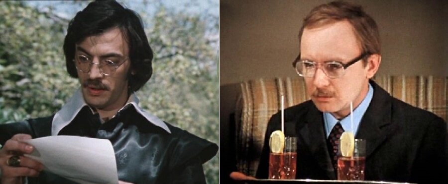 Кадры из фильмов «Собака на сене» (1977) и «Служебный роман» (1978). Скриншоты.