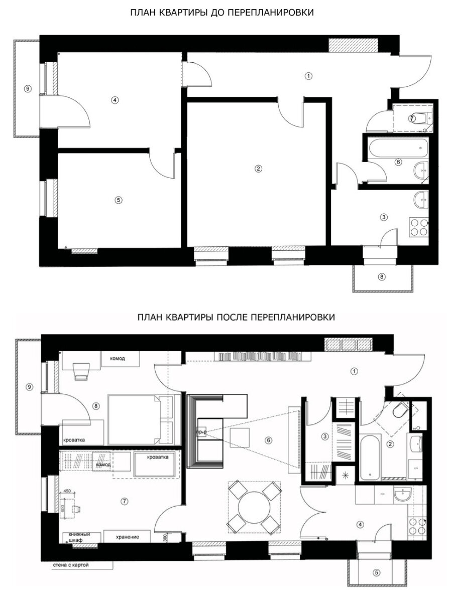 Перепланировка дома на современный лад проекты до и после