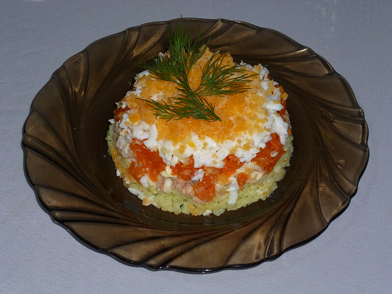 Салат мимоза с рисом