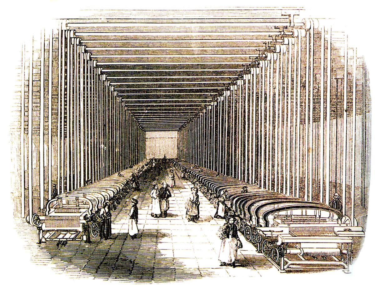 Хлопкопрядильная фабрика, 18-й век.