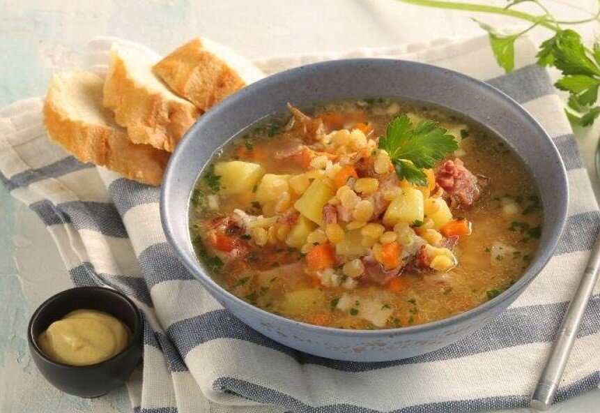 Суп гороховый из мяса лося