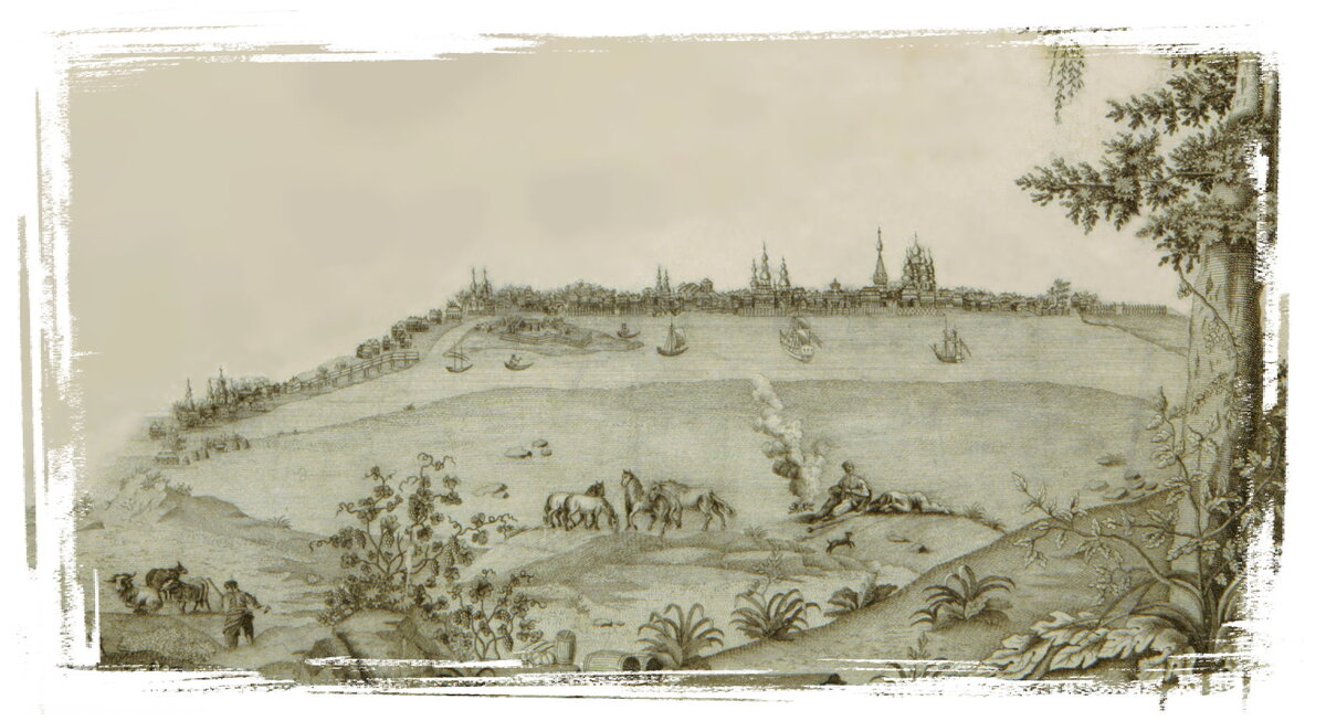 Вид Черкасска, фрагмент атласа майора Никиты Тюревникова 1797 год