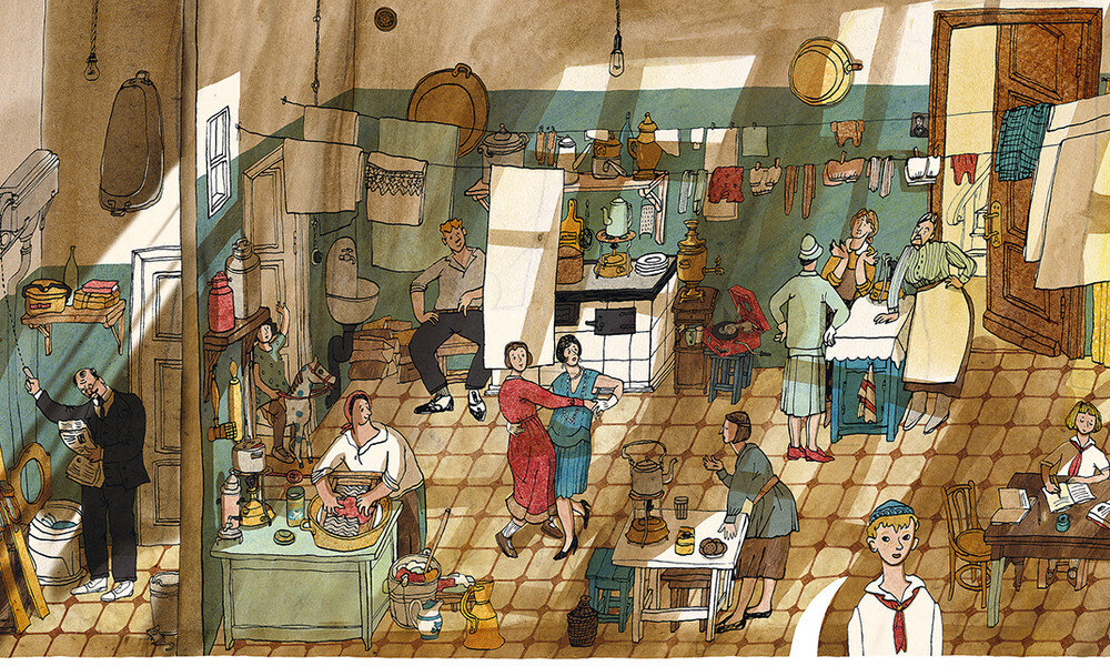 Вот так иллюстраторы журнала "Maxim" видят коммунальную квартиру. Уютненько. Коливинг, так сказать.