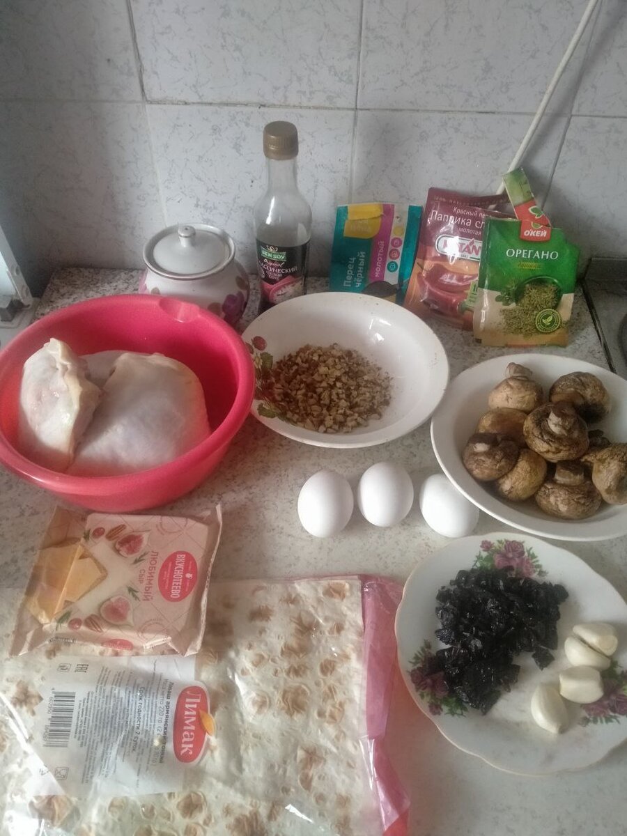 Продукты, необходимые нам для приготовления тортика