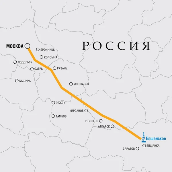 Газопровод Саратов — Москва, схема