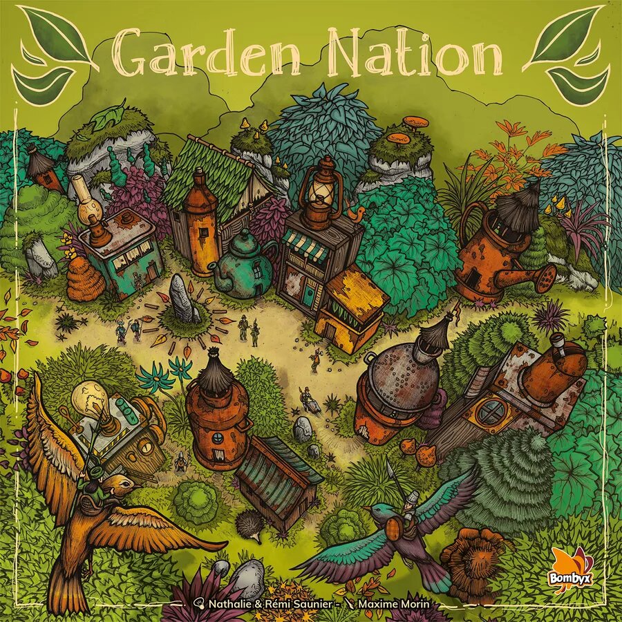 Лицевая сторона коробки настольной игры Садовая нация /  Garden Nation