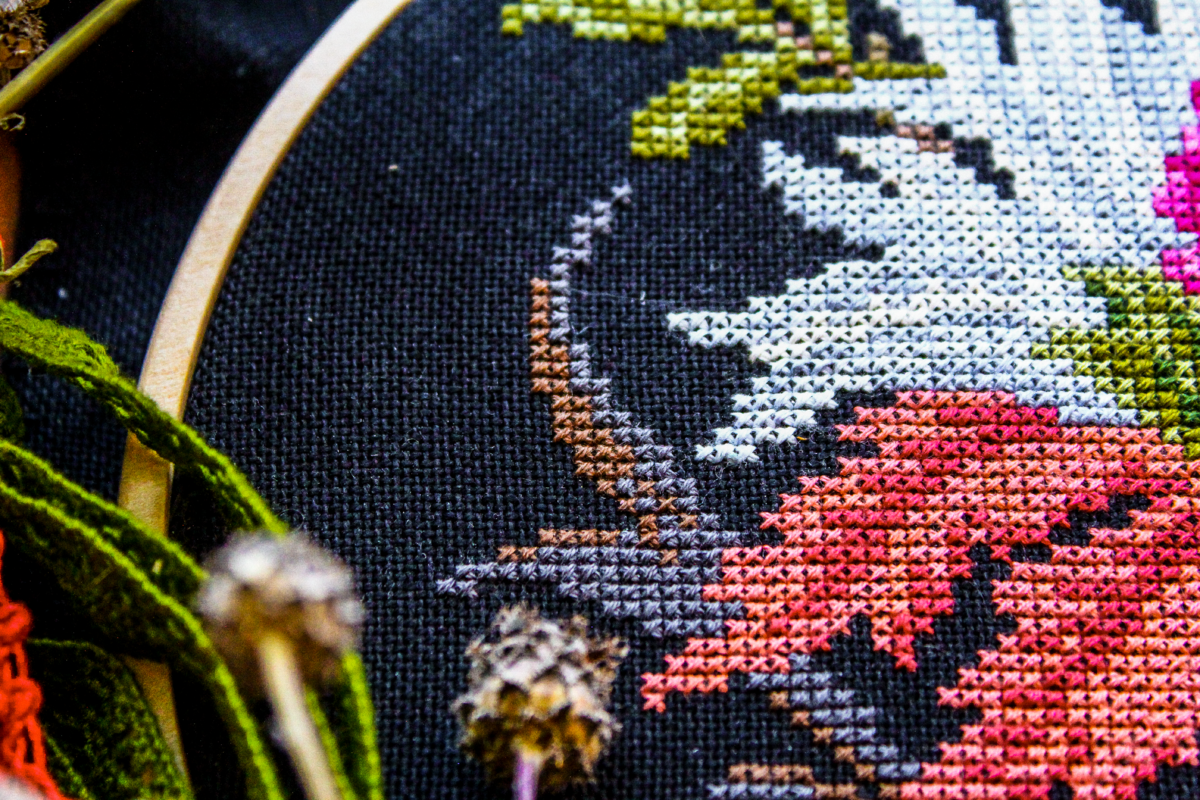 Вышивка на чёрной основе