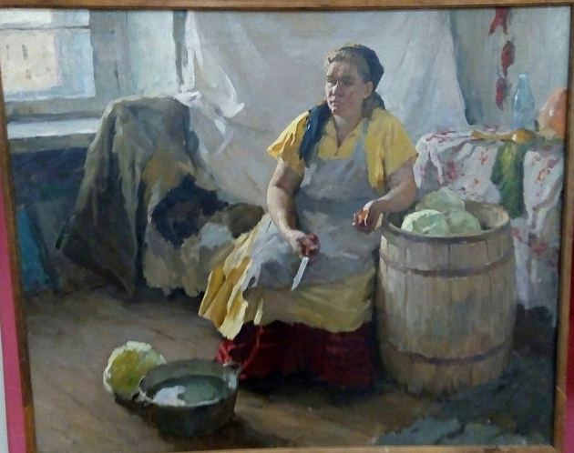 Е.Н. Трошев "Соление капусты", 1966