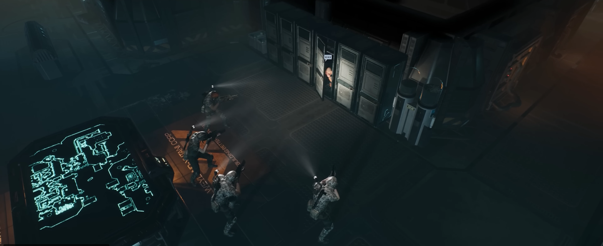 Бравые морпехи окружили NPC.